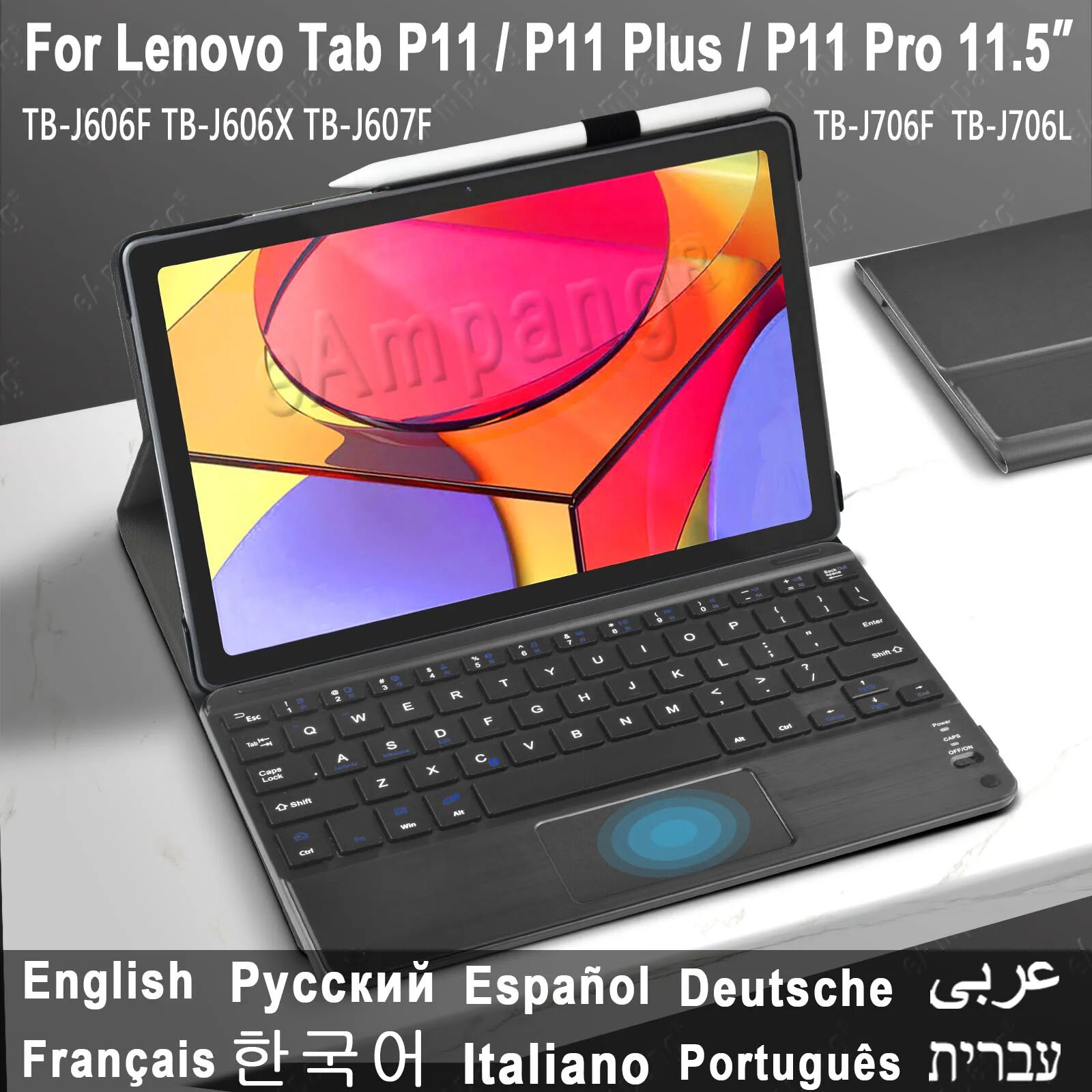 eAmpang Xiaoxin Pad 11.5 Case Keyboard  Lenovo Tab P11 Pro  11  2022 Plus  J606  J616  J706  K11  Russe