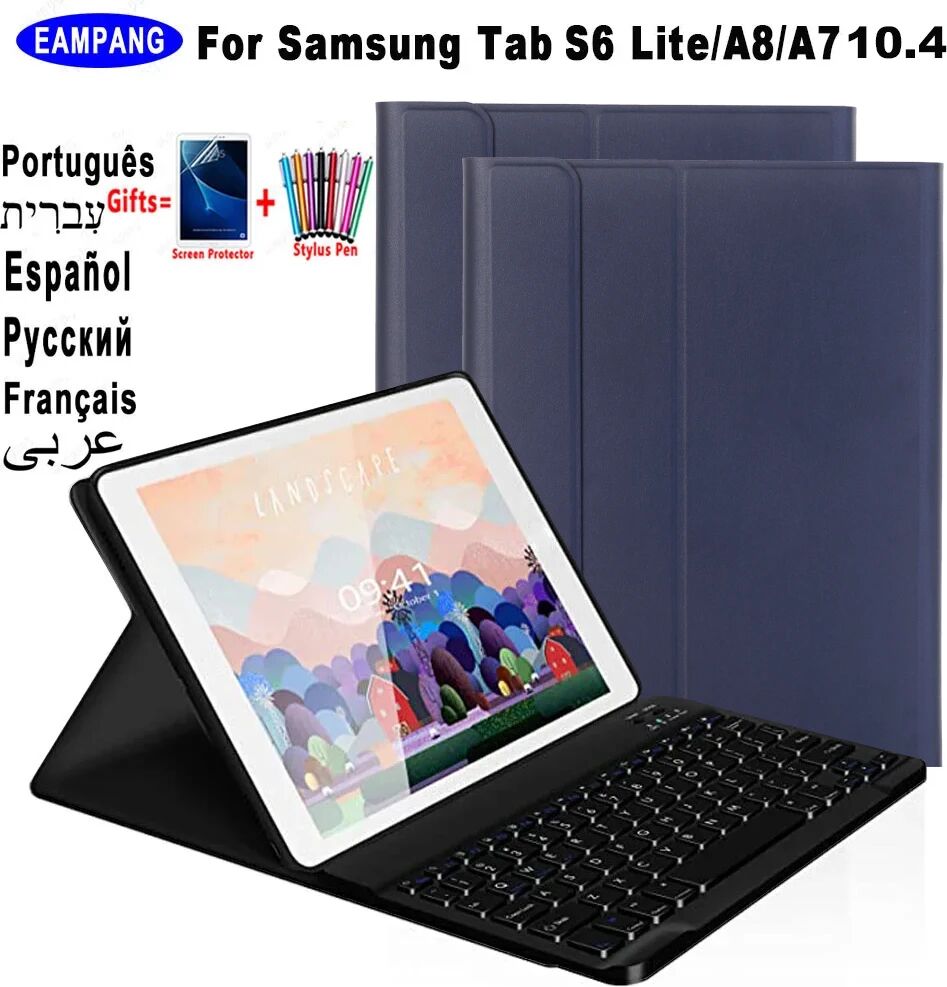 eAmpang Étui pour Samsung Galaxy Tab Dock Lite 10.4 A7 10.4 T500 Taffair  clavier AZERTY  russe  espagnol