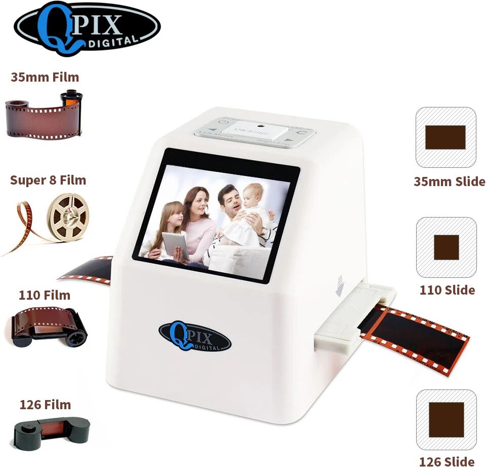 QPIX DIGITAL Scanner de diapositives négatives  convertisseur de film numérique  support LCD 110 pouces  russe