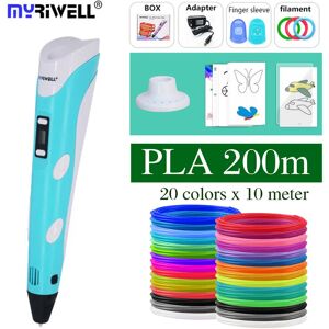 Myriwell-Stylo 3D RP100b avec Filament PLA de 1.75mm  Outil de Dessin Magique pour Enfant  Cadeau de