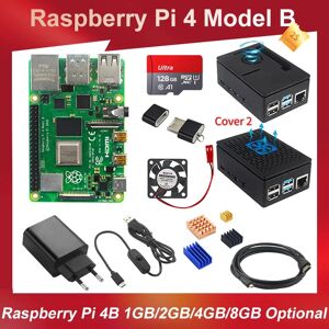 Caturda Raspberry Pi 4 modele B  8 Go  4 Go  2 Go  kit adaptateur secteur  boîtier ABS  32 Go  64 Go  128