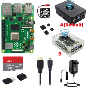 SHCHV Raspberry Pi 4 modèle B 8G 4G 2G 1 Go de RAM  boîtier + ventilateur + dissipateurs de chaleur +