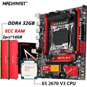 Machiniste-Carte mère RS9 X99  ChlorLGA 2011  kit Xeon E5 2670 V3  processeur CPU  DDR4  mémoire RAM