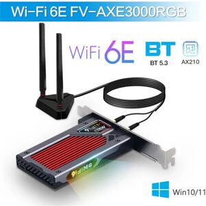 Fenvi-Carte réseau Wi-Fi 6e Intel AX210 PCIe  adaptateur sans fil  Bluetooth 5.3 AX210NGW  graphite