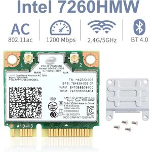 fenvi Carte réseau sans fil pour Intel 7260 7260HMW  bande de touristes Mini PCI-E 2.4G/5 mesurz Wlan Wifi