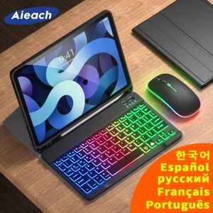 AIEACH Étui clavier et souris avec porte-crayon  étui pour iPad Air 4 5  iPad 10.2  7e  8e  9e  10.9  10e