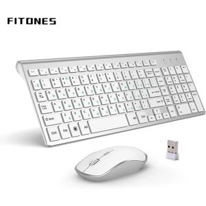 FITONES Clavier et souris sans fil version russe  2.4g  ergonomie  portable  taille réelle  interface USB