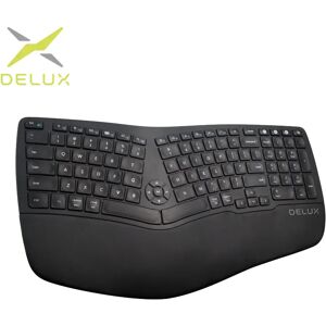 Delux-Clavier ergonomique sans fil GM902  2.4 mesurz  BT  interrupteurs à ciseaux  claviers