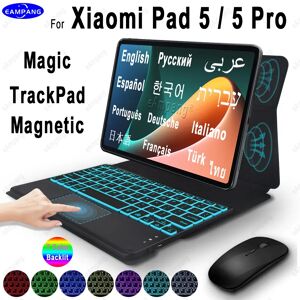 eAmpang Étui clavier magique pour Xiaomi Pad 5 Pro  couverture magnétique  anglais  russe  espagnol  coréen