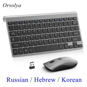 orsolya Mini clavier et souris sans fil portables  souris silencieuses  russe  coréen  hébreu  kit pour
