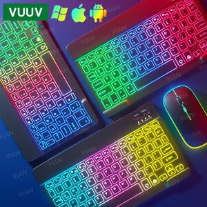 VUUV Clavier souris sans fil rétro4.2 arc-en-ciel compatible Bluetooth pour iPad  iPad Pro 11 12.9  Air