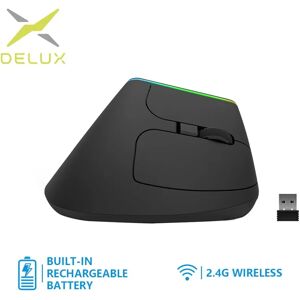 Delux-Souris verticale ergonomique M618DB  aste  sans fil  2.4GHz  souris de jeu RVB  1600 ug I