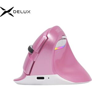 Delux M618 Mini souris sans fil Bluetooth + USB clic silencieux souris d'ordinateur verticale