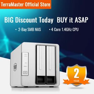 TerraMaster – F2-210 serveur multimédia de stockage externe  à 2 baies  NAS Quad Core  Cloud privé