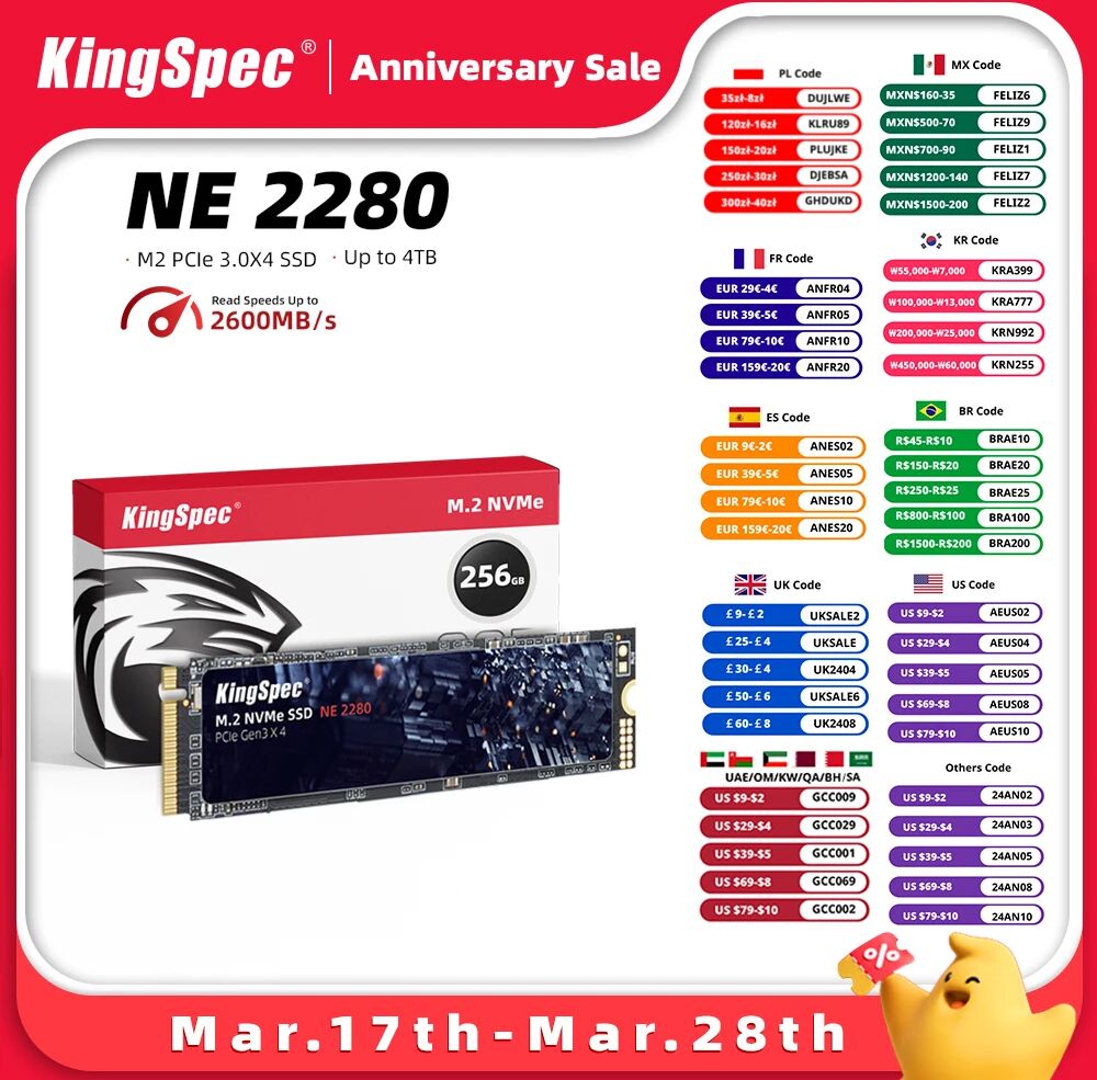 KingSpec disque dur interne SSD NVMe  M.2  PCIe 256  512 pouces  avec capacité de 128 go  2280 go