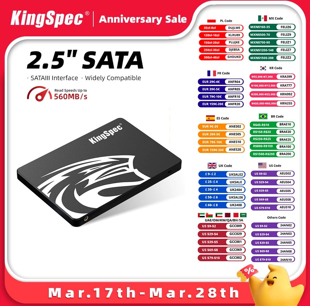 KingSpec ? disque dur interne SSD  SATA 3  120 pouces  avec capacité de 240 go  256 go  512 go  2.5