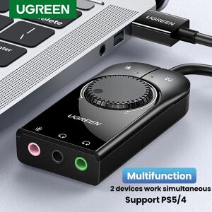 UGREEN a carte son externe USB pour ordinateur portable  adaptateur Audio pour Microphone et casque