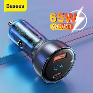 Baseus a chargeur de voiture USB type-c 65W  charge rapide 4.0 QC PD 3.0  pour iPhone 14 Pro Xiaomi