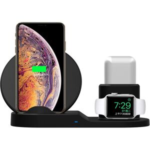 Station de charge sans fil Qi 3 en 1 10W  charge rapide  pour iPhone 11 Pro XR XS Max 8  pour Apple