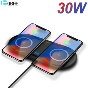 DCAE – chargeur sans fil rapide 2 en 1 Qi 30W  pour Airpods Pro iPhone 13 12 11 XR X 8  double