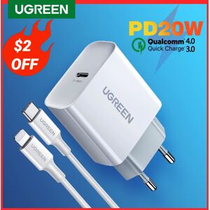 Ugreen – Chargeur USB à Charge Rapide de Type C  Puissance de 18 W  PD  USB 4.0  3.0  pour iPhone 8