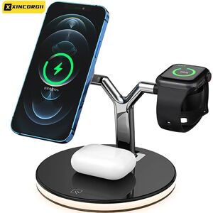 XINCORGII Station de charge rapide magnétique sans fil  chargeurs pour Apple Watch Airpods  iPhone 14 13 12