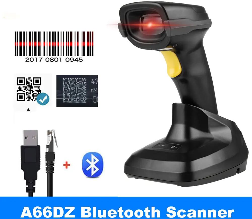 Holyhah ? A60D Scanner de codes-barres portatif sans fil et A66D  Bluetooth 1D/2D QR lecteur de