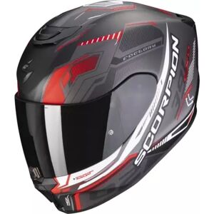 Casque Scorpion Exo-391 Haut Noir Mat Argent Rouge - Publicité