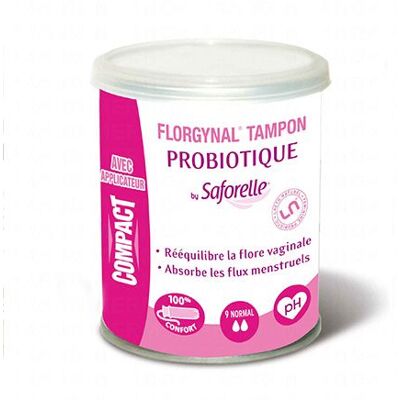 Tampons probiotiques Saforelle Florgynal - 9 unités - Publicité Tampons probiotiques Saforelle Florgynal - 9 unités - Publicité