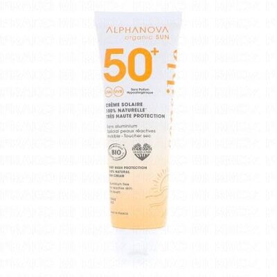 Alphanova Organic Sun - Crème Solaire Très Haute Protection Spf50+ Peaux Sensibles Tube 50g - Publicité Alphanova Organic Sun - Crème Solaire Très Haute Protection Spf50+ Peaux Sensibles Tube 50g - Publicité