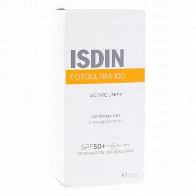 Isdin Fotoultra 100 Active Unify Spf50+ Tube 50 Ml - Publicité Isdin Fotoultra 100 Active Unify Spf50+ Tube 50 Ml - Publicité