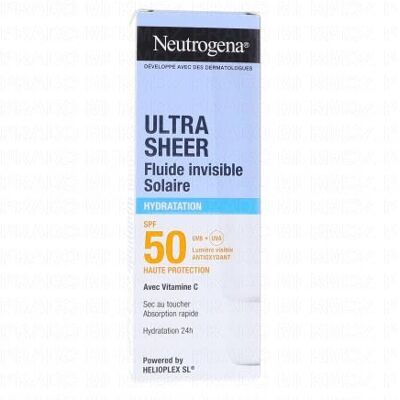 Neutrogena Ultra Sheer - Fluide Invisible Hydratation Spf50 50ml - Publicité Neutrogena Ultra Sheer - Fluide Invisible Hydratation Spf50 50ml - Publicité
