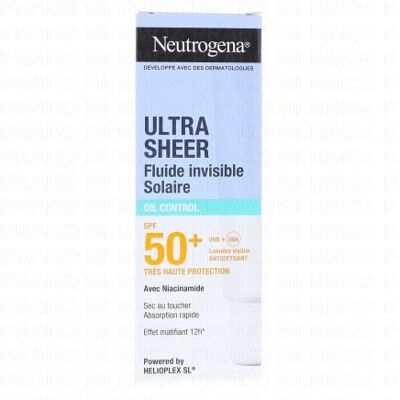 Neutrogena Ultra Sheer - Fluide Invisible Solaire Oil Control Spf50+ 50ml - Publicité Neutrogena Ultra Sheer - Fluide Invisible Solaire Oil Control Spf50+ 50ml - Publicité