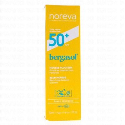 Noreva Bergasol Mousse Flouteur SPF 50 - Mousse solaire - Publicité Noreva Bergasol Mousse Flouteur SPF 50 - Mousse solaire - Publicité