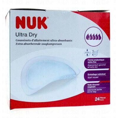 Nuk Ultra Dry - Coussinets D'Allaitements Ultra-Absorbants X24 - Publicité Nuk Ultra Dry - Coussinets D'Allaitements Ultra-Absorbants X24 - Publicité