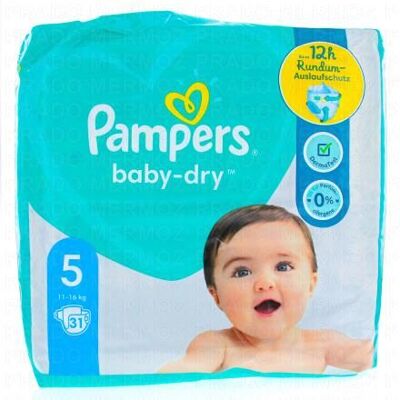 Pampers Baby Dry 12h Taille 5 - 11à16kg X26 Couches - Publicité Pampers Baby Dry 12h Taille 5 - 11à16kg X26 Couches - Publicité