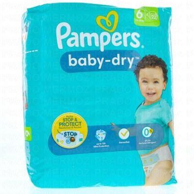 Pampers Baby Dry 12h Taille 6 - 13à18kg X22 Couches - Publicité Pampers Baby Dry 12h Taille 6 - 13à18kg X22 Couches - Publicité