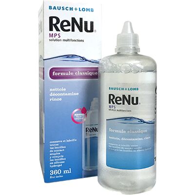 Solution multifonction Renu MPS de Bausch & Lomb - 360ml - Publicité Solution multifonction Renu MPS de Bausch & Lomb - 360ml - Publicité