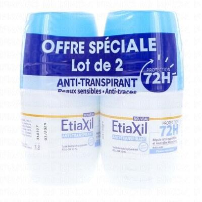 Etiaxil Anti-Transpirant - Déodorant Roll-On Protection 72h Lot 2 X 50ml - Publicité Etiaxil Anti-Transpirant - Déodorant Roll-On Protection 72h Lot 2 X 50ml - Publicité