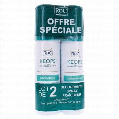 Roc Keops Déodorant Spray Fraîcheur Lot 2 X 100ml - Publicité Roc Keops Déodorant Spray Fraîcheur Lot 2 X 100ml - Publicité