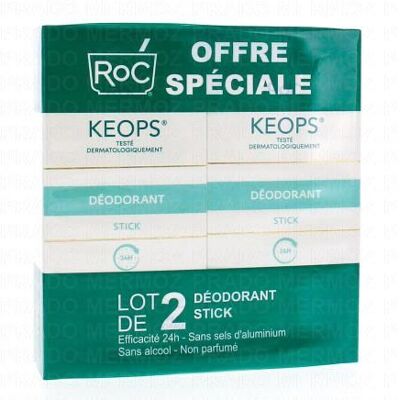 Roc Keops Déodorant Stick 24h 2*40 Ml - Publicité Roc Keops Déodorant Stick 24h 2*40 Ml - Publicité
