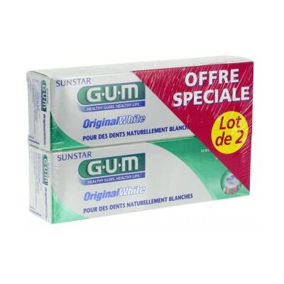 Dentifrice G.U.M Original White - 75 ml x 2 - Blanchiment - Publicité Dentifrice G.U.M Original White - 75 ml x 2 - Blanchiment - Publicité