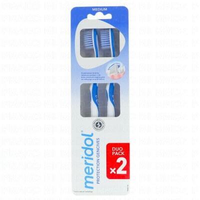 Meridol Protection Gencives - Brosse À Dents Medium Lot De 2 - Publicité Meridol Protection Gencives - Brosse À Dents Medium Lot De 2 - Publicité