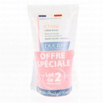 Ducray Ictyane Crème Émolliente Nutritive Crème Mains Lot De 2 Tubes 50ml - Publicité Ducray Ictyane Crème Émolliente Nutritive Crème Mains Lot De 2 Tubes 50ml - Publicité