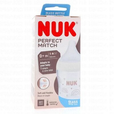 Nuk Perfect Match - Biberon En Verre Taille 1 Naissance 120ml - Publicité Nuk Perfect Match - Biberon En Verre Taille 1 Naissance 120ml - Publicité