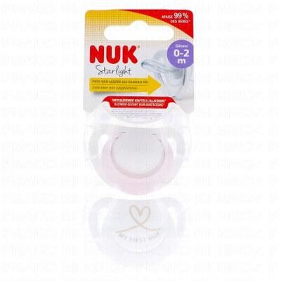 Nuk Starlight Sucettes 0-2 Mois Rose - Publicité Nuk Starlight Sucettes 0-2 Mois Rose - Publicité