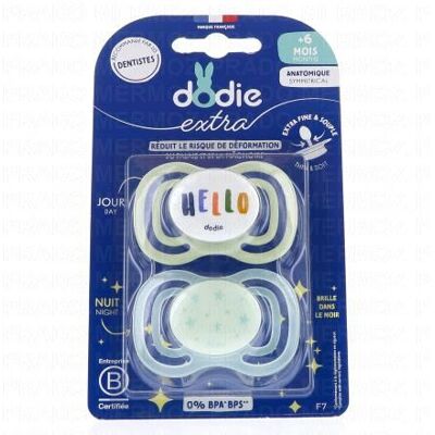 Dodie Extra - Sucette Anatomique Jour/nuit Duo +6mois - Publicité Dodie Extra - Sucette Anatomique Jour/nuit Duo +6mois - Publicité