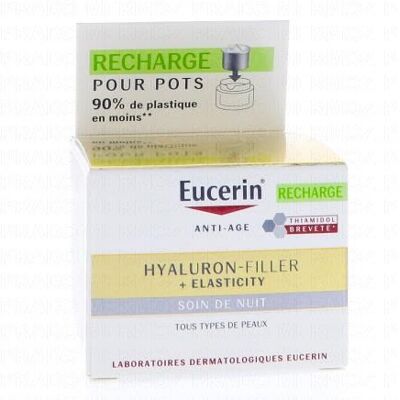 Eucerin Hyaluron-Filler +elasticity - Soin De Nuit Eco-Recharge 50ml - Publicité Eucerin Hyaluron-Filler +elasticity - Soin De Nuit Eco-Recharge 50ml - Publicité