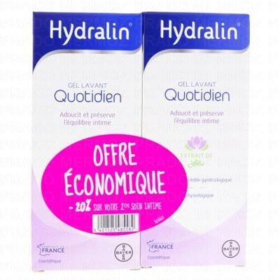 Hydralin Gel Intime Quotidien - Soin Sensible - 2x200ml - Publicité Hydralin Gel Intime Quotidien - Soin Sensible - 2x200ml - Publicité