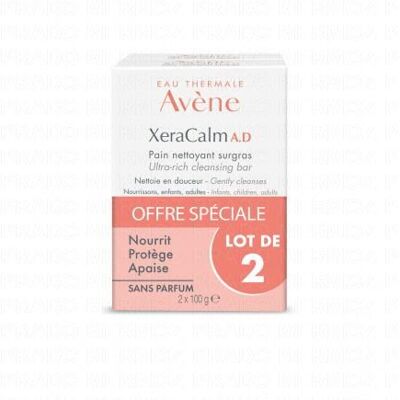 AVENE Avène Xeracalm A.D Pain Nettoyant Surgras Lot De 2 X100g - Publicité AVENE Avène Xeracalm A.D Pain Nettoyant Surgras Lot De 2 X100g - Publicité